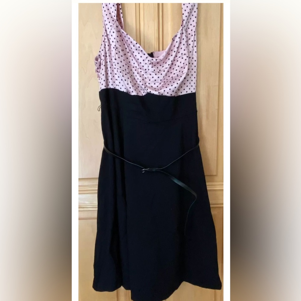 Torrid Sz 20 Pink & Black Polka Dot Hot Sexy Retro, Rockabilly Sexy Dress NWT!